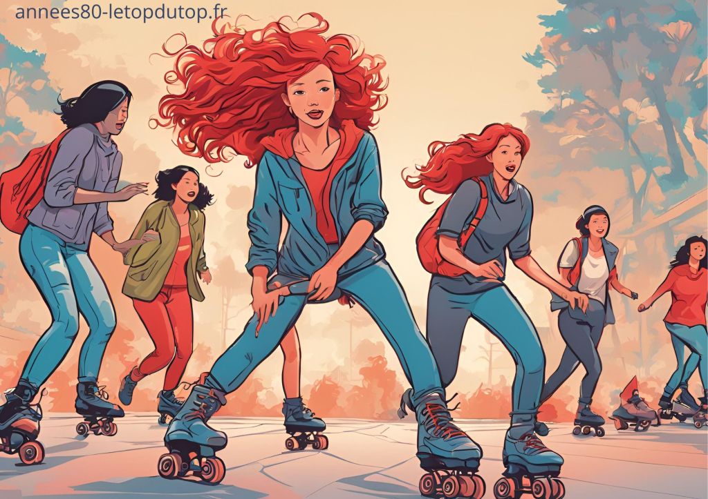 femmes qui avancent en groupe sur des rollers